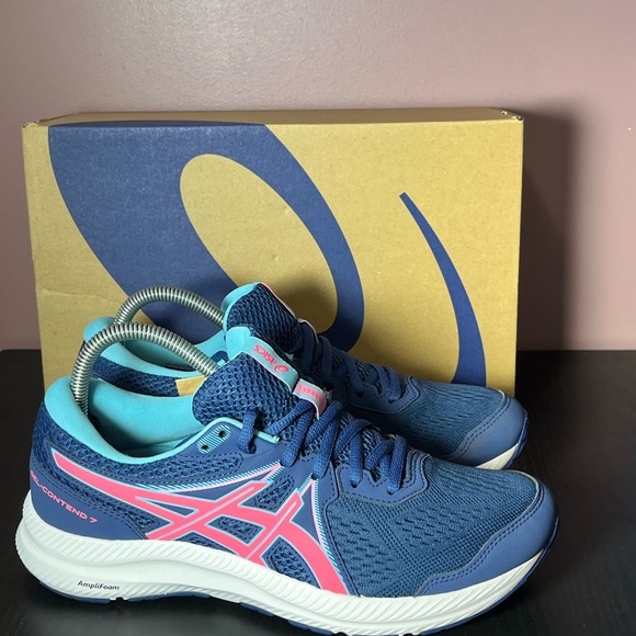 NEW ASICS Gel-Contend 7 Blue/Pink Women’s Multiple Sizes Fast Shipping - Picture 3 of 3